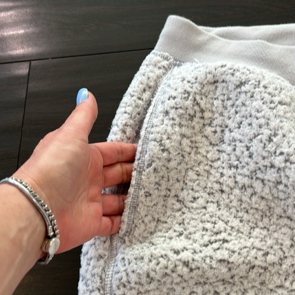 Victoria's Secret PINK Jogger Sherpa Women's Light Gray Sz Large - Picture 5 of 9